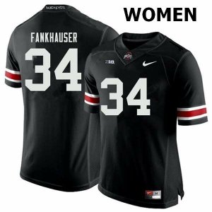 NCAA Ohio State Buckeyes Women's #34 Owen Fankhauser Black Nike Football College Jersey PTF2045PK